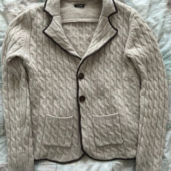 Massimo Dutti cashmere cardigan (Oatmeal) (L-XL) - Picture 1 of 6